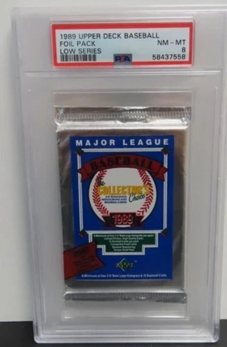 1989 Upper Deck Low Series MLB Baseball Sealed Foil Pack PSA 8 NM-MT (58)