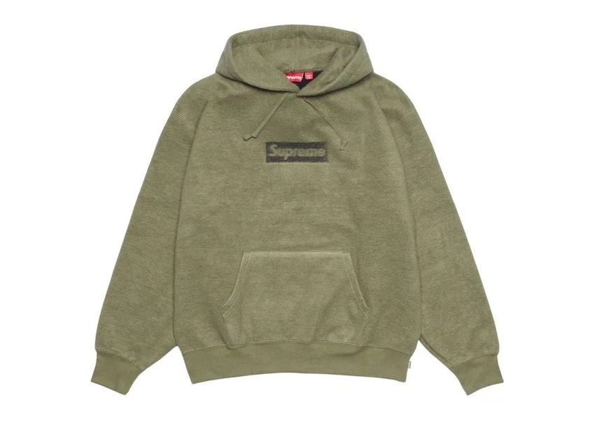 Sweat à capuche Supreme Inside Out Box logo olive clair