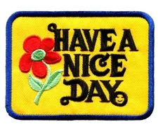 Have a Nice Day 70s hippie retro boho weed love applique iron-on patch new S-304
