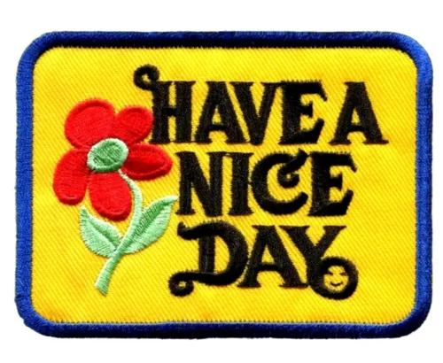 Have a Nice Day 70s hippie retro boho weed love applique iron-on patch new S-304