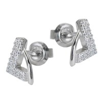 Ohrstecker Ohrringe Ohrschmuck Dreieck WeißE Zirkonia 925 Silber Damen