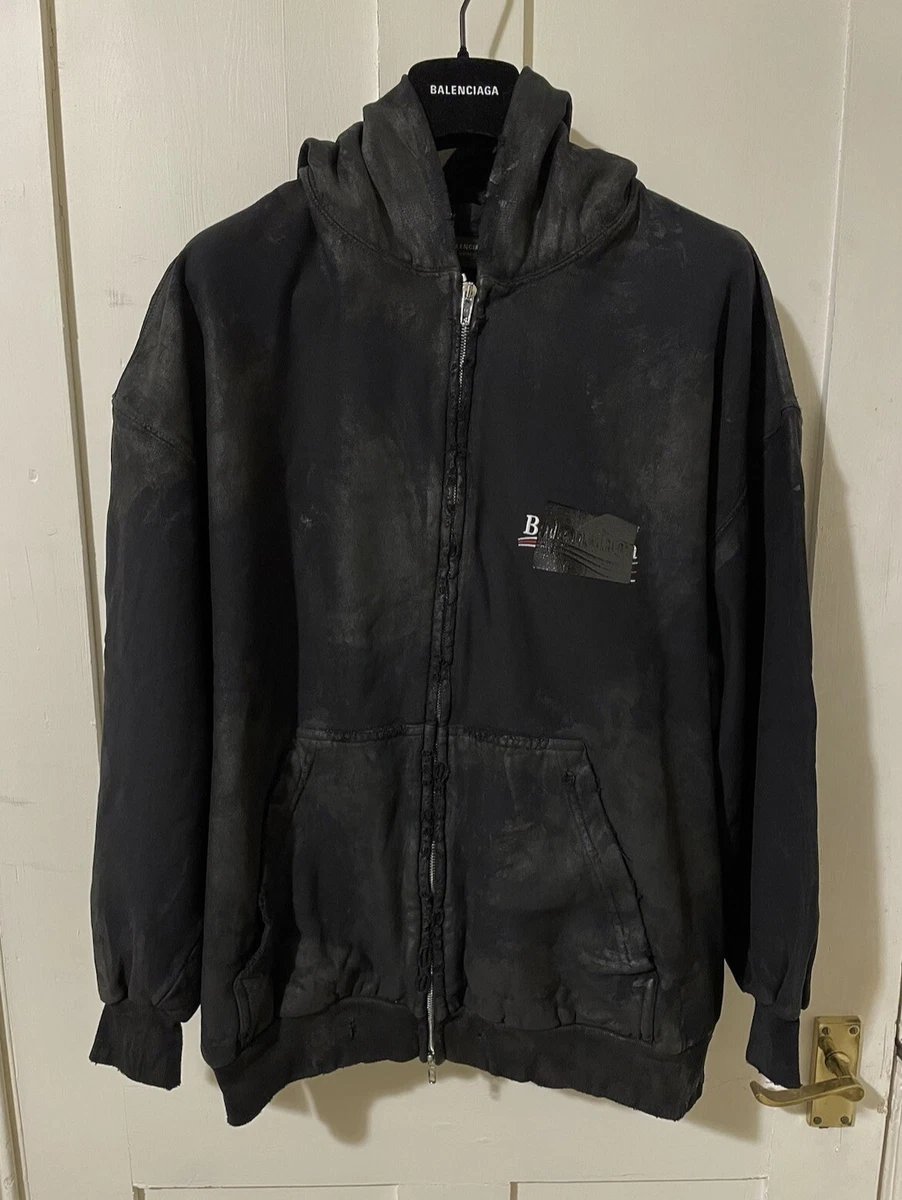 BALENCIAGA, Distressed Zip Up Hoodie, Women