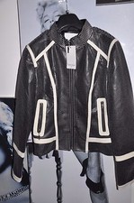 Women Biker Jacket/coat "queen Hearts Paris"black Stretch,slim Fit,mesh M,l Siz