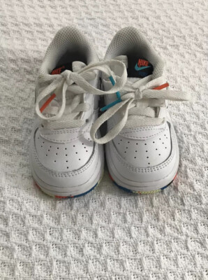 Nike Baby Infant Force LV8 TD White/Multi-color Sneakers, Size 5C  DM7599-100