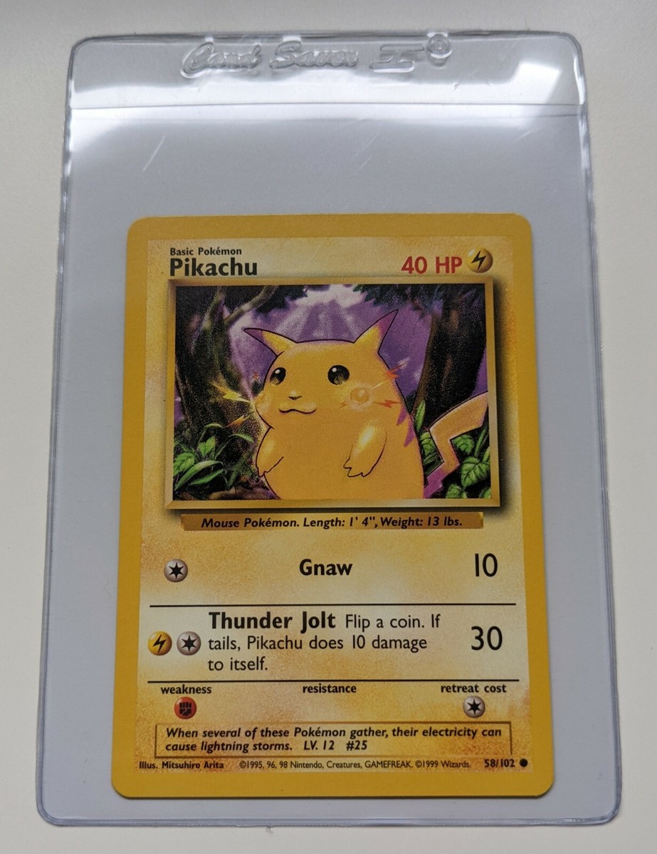 Pikachu Non-Holo 58/102 Base Set Unlimited Pokemon Card WOTC | eBay