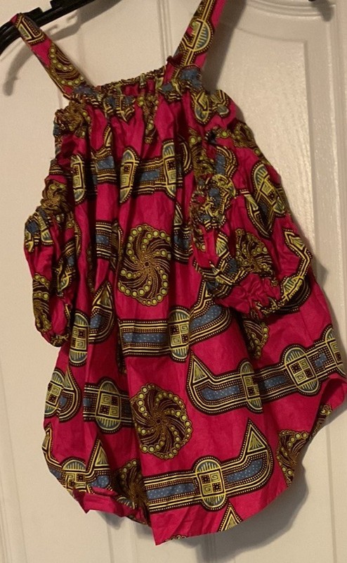NEW African Women's  Top    multi  colored Elastic Neck Waist S-S 2available