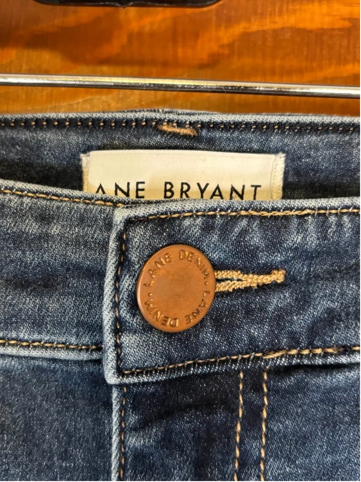 Lane Bryant Straight Jeans Flex Magic Waistband Fit Genius High Rise Blue 26/28 - Image 3 of 4