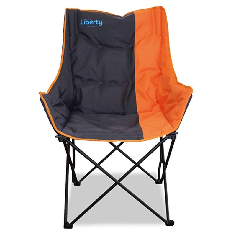LIBERTY COMFORT CAMPING CHAIR PORTABLE OUTDOOR FESTIVAL PADDED CHAIR ORANGE