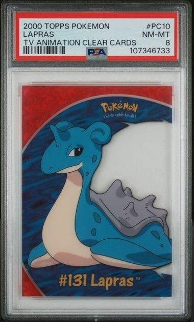 2000 Topps Pokemon TV Animation Clear Cards #PC10 Lapras PSA NM-MT 8