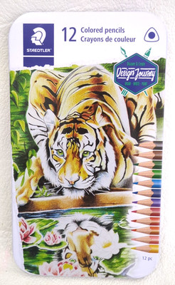Staedtler Colored Pencils Set 12 Pc 3.00 mm Lead Break Resistant Metal Tin Case