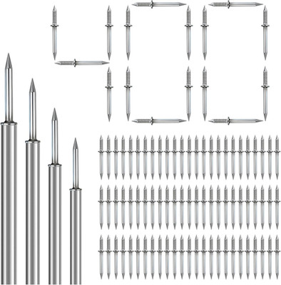 400 Pcs Double-Headed Skirting Nails with Installation Sleeve Tool | Seamless in