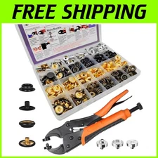 Canvas Leather Snap Buttons Set