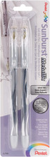 Arts Sunburst Metallic Gel Pen, Medium Line, Permanent, Silver Ink, 2 Pack K908