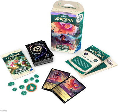ravensburger disney lorcana archazia's island chapter 7 starter deck TCG: Single-Player - Amethyst & Steel | Engaging Gameplay | Over 200 Original Disney Artworks Queen of Escape promotional card Disney Lorcana: Archazia's Island Chapter