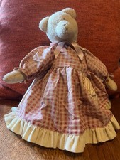 Vintage Handmade Folk Art Teddy Bear   Country Cottage Style