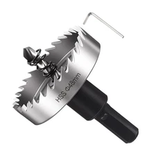 Hole Saw Kit 48mm (1-57/64"）, 4241 High Speed Steel Hole Cutter，Silver