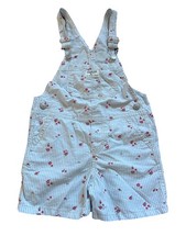 Vintage OshKosh B gosh Florals And Strawberries Striped Girls Overalls Kids 5T