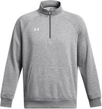 NWT Under Armour Men's UA Rival Fleece 1/4 Zip Pullover Grey Large 1386016