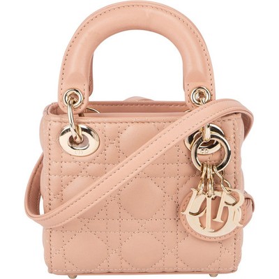 Christian Dior Lambskin Micro Lady Dior Crossbody Handbag Tasche