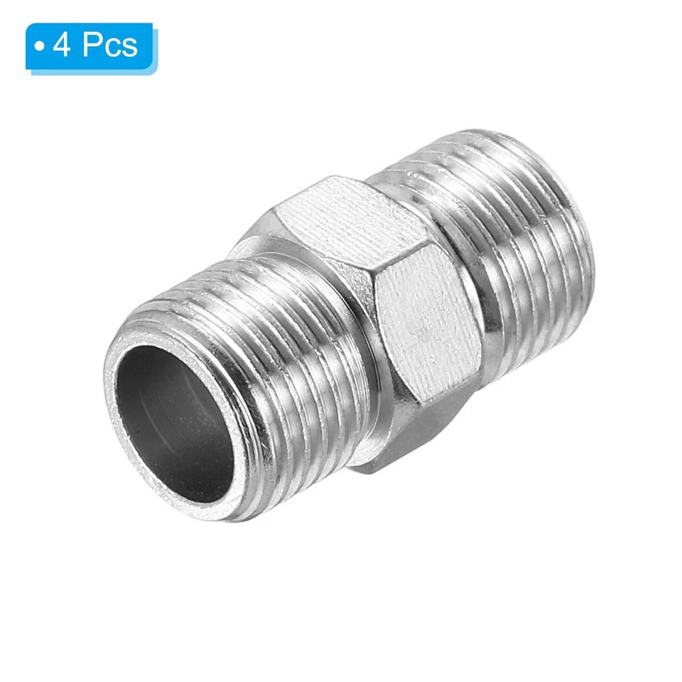 1/8 to 1/8 Air Brush Hose Adapter, 4PCS 1/8" BSP Male to 1/8" BSP Male - image 3 of 4