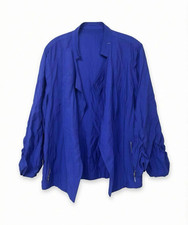 Chico's Blue Open Front Lightweight Pocket Long Sleeve Mid-Length Jacket 1