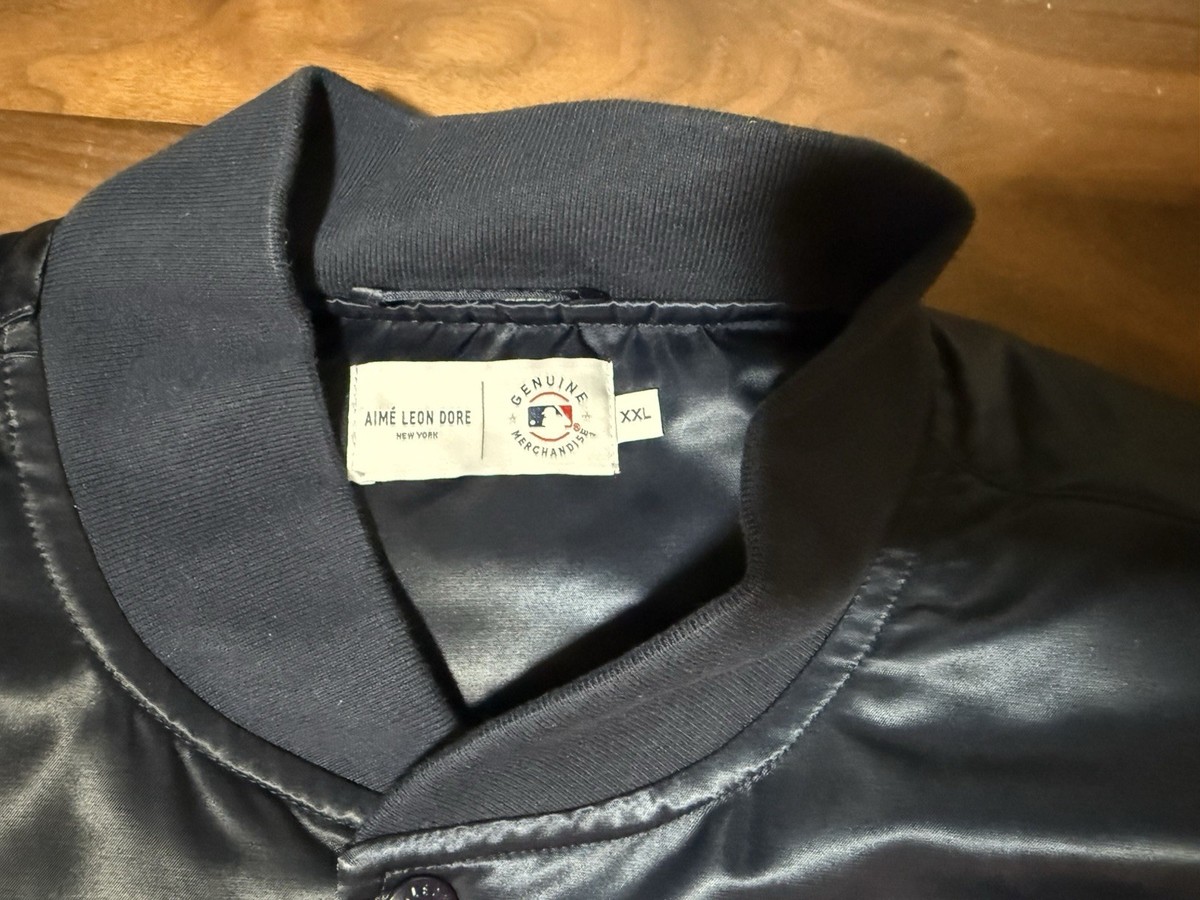 Aime Leon Dore NY Yankees Satin Varsity Bomber Jacket Embroidered 