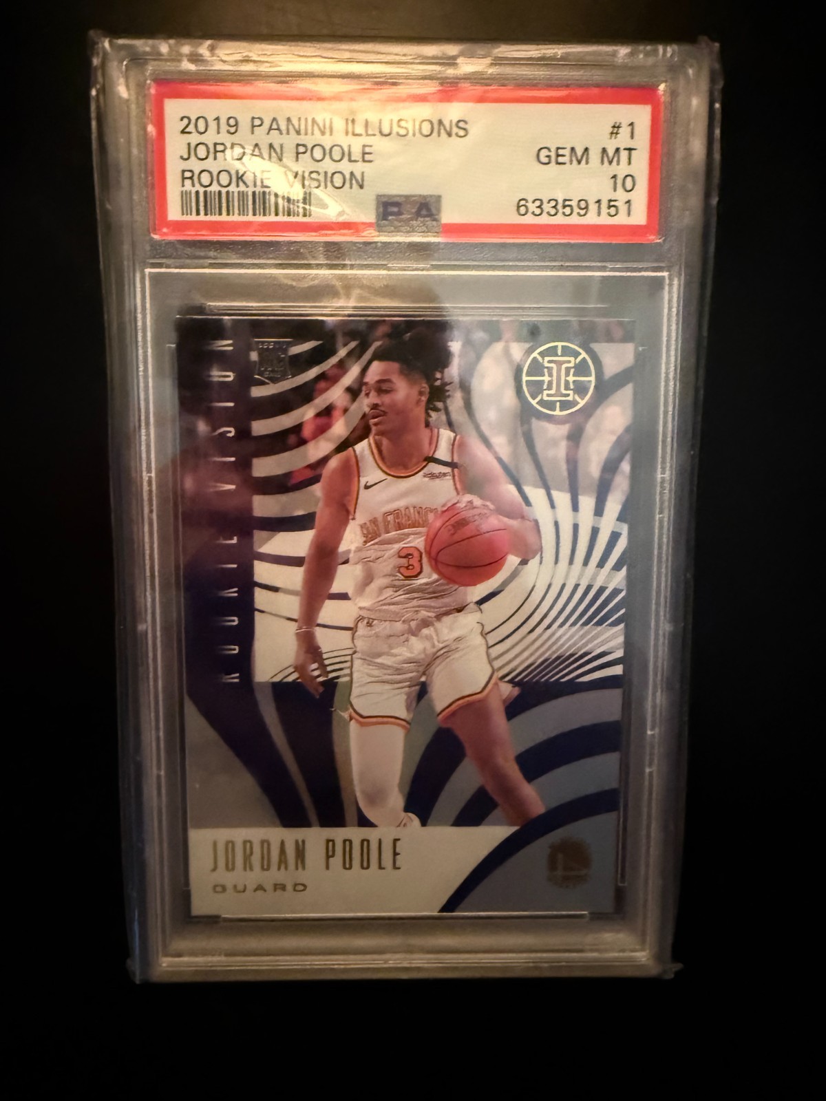 2019 illusions rookie jordan poole rookie vision psa 10 #1