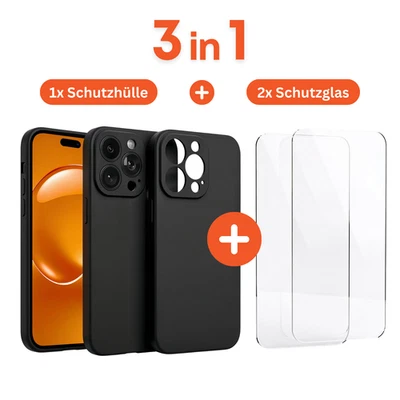 Handyhülle Panzerfolie für iPhone 17 16 15 14 13 12 11 Pro Max Mini Schutzglas - Bild 1 von 4