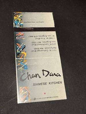 Matchbook Cover - Chan Dara Siamese Kitchen Hollywood & Los Angeles