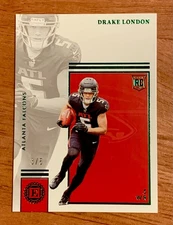 2022 Panini Encased Emerald Green Drake London /5 SSP RC Falcons #105