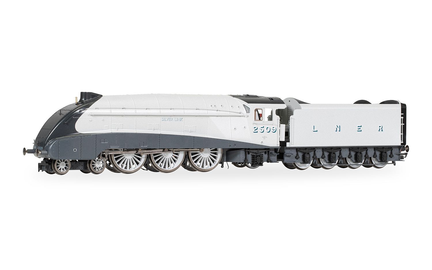 Hornby R30456 OO Gauge LNER A4 4-6-2 2509 'Silver Link' Silver Jubilee Livery Ho