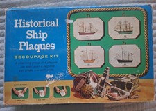 NEW- DECOUPAGE KIT 4 HISTORICAL SHIP PLAQUES CONNISSEUR STUDIO ENTERPRISE CO.