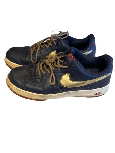 Nike Air Force One Low 2012 Team USA Olympic Sneakers Gold Medal Blue Sz 11 - Picture 1 of 7