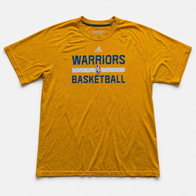 Golden State Warriors Adidas T-Shirt Spellout NBA Basketball Gelb XL Fanwear