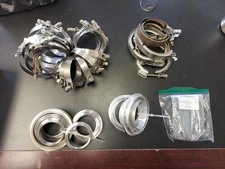 Turbo Parts Lot V-Band Flanges, Clamps, T Bolt Clamps, O Rings