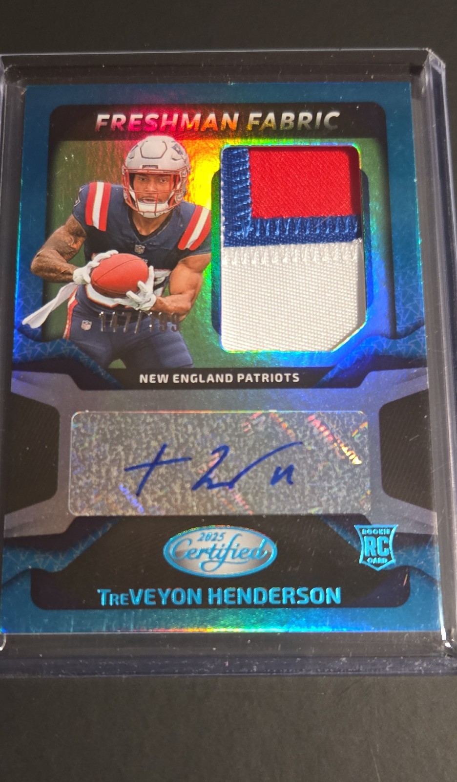 2025 Panini Certified - Freshman Fabric  Signatures TreVeyon Henderson Teal /199