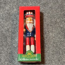 NEW Kurt S Adler Nutcracker 8 Wooden Soldier Holidays Uncle Sam America