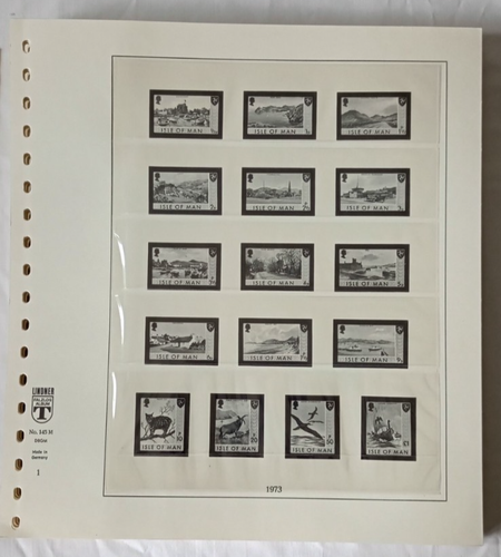 LINDNER ISLE OF MAN 1973-82 ILLUSTRATED & HINGELESS 18 RING STAMP ALBUM PAGES - Picture 4 of 7