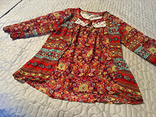 Figueroa  Flower Women  s Floral Lace 3/4 Sleeve Blouse Red size S Box A31