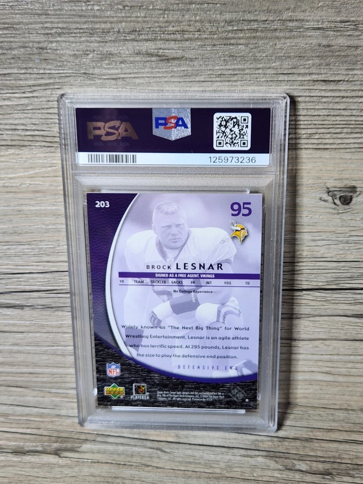 2004 Brock Lesnar Upper Deck Sweet Spot 银色 #d/100 PSA 8 低帮罕见 RC — 第 4/4 张图片