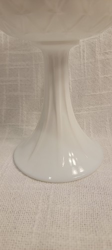 Indiana Leche Vidrio Compota Plato Dúo Diamante Estrella Borde con Volantes Rose Bowl 9" H - Imagen 3 de 8