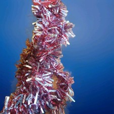 Christmas Holiday Shiny Red Silver Tinsel Garland 9 Feet Long New