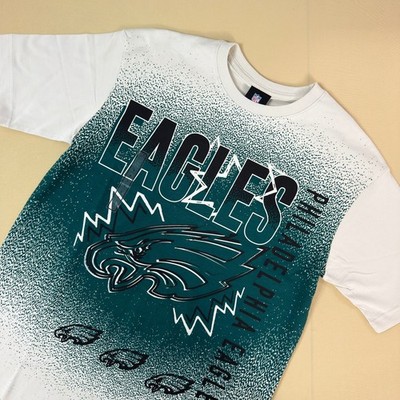 NEW Era NFL Eagles Sublimated All Over Print T-Shirt Cream/Green Small NWT