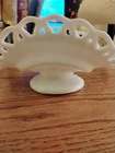 Vintage Milk Glass Footed Banana/ Fruit Bowl