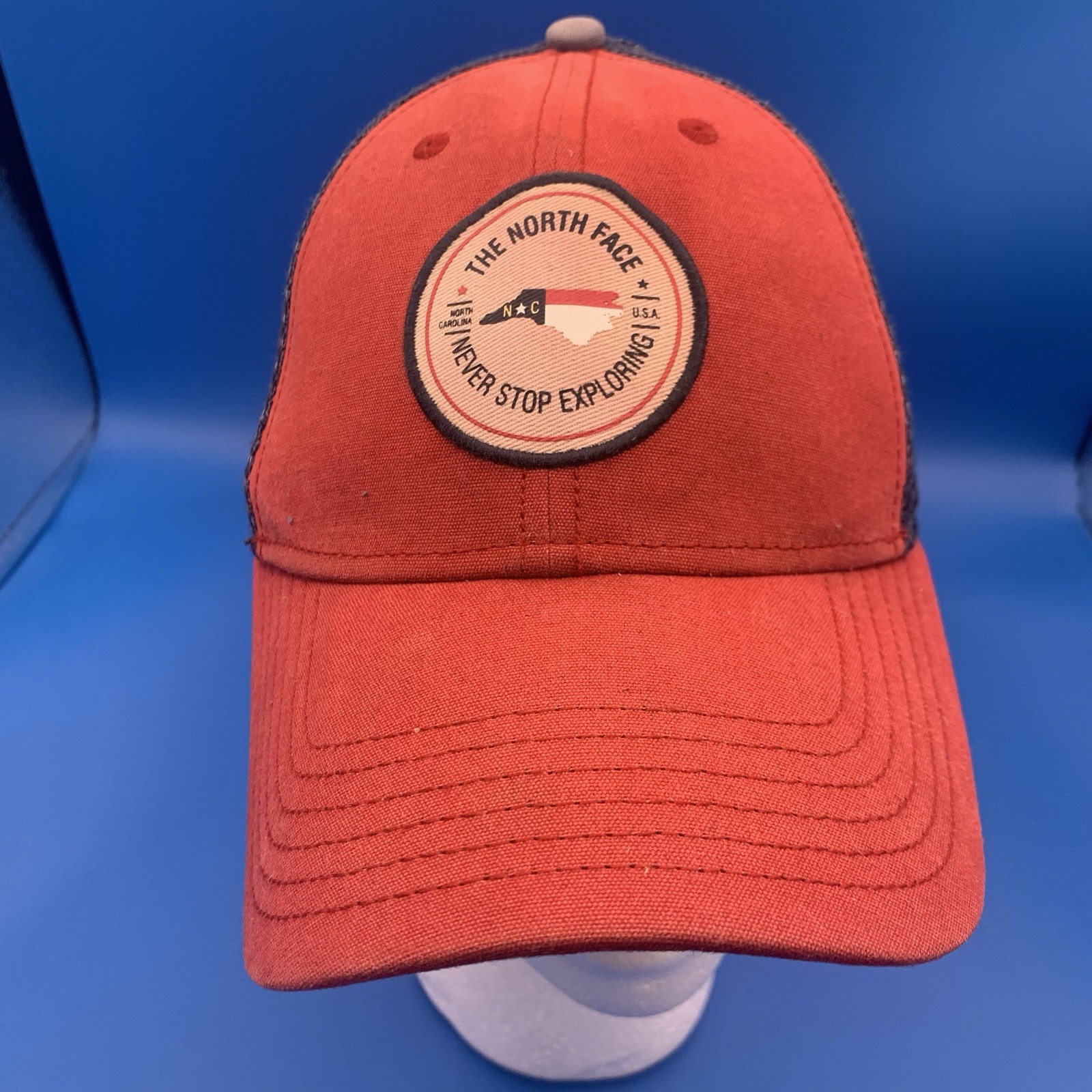 The North Face Red Snapback Baseball Cap for Outdoor Hiking OSFA