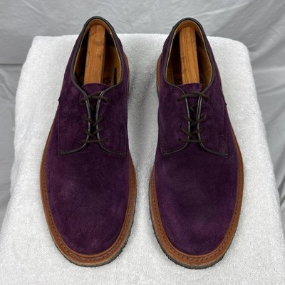 Tricker s MTO Woodstock Purple Suede Derby Shoes UK 11 US 12 Crepe Sole England