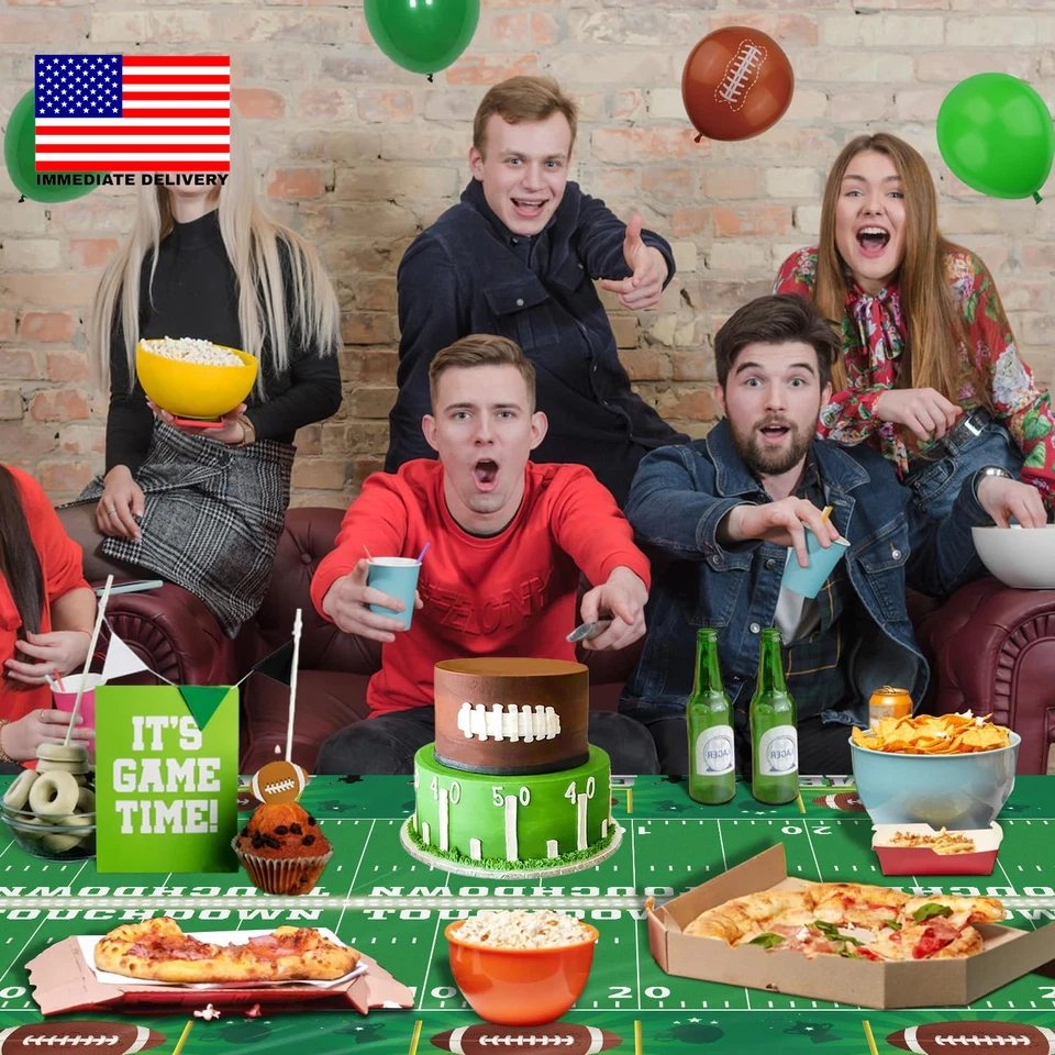 Paquete de 4 manteles de fútbol PE fútbol cumpleaños mantel fútbol fiesta temática Foto 4 de 4