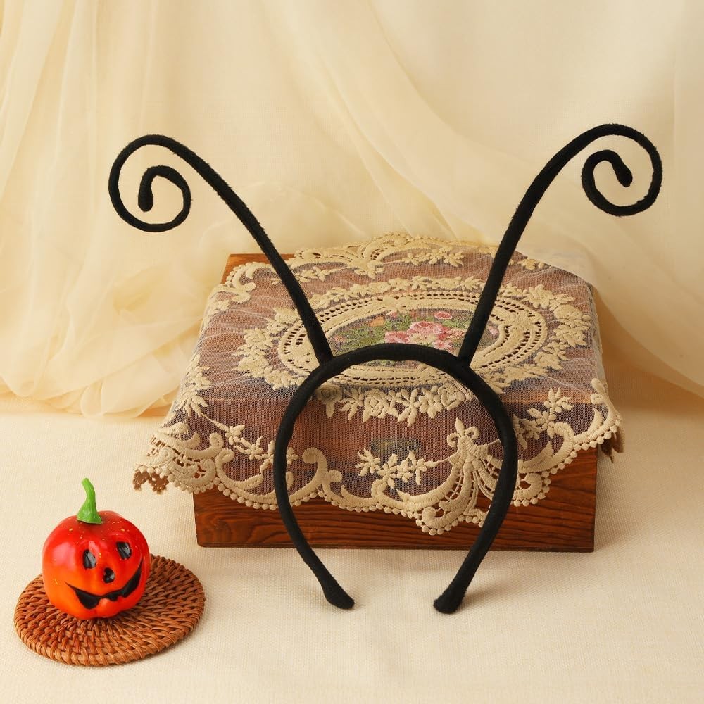 Ladybug Pattern Single Butterfly Antenna Headband, Black Ladybug Moth Bee Ant Antenna ...