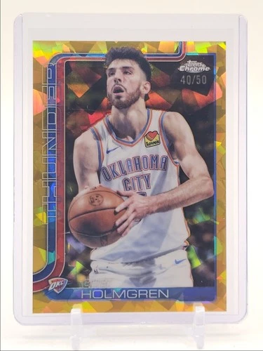 CHET HOLMGREN 2025-26 TOPPS CHROME SAPPHIRE GOLD THUNDER /50 Q0008