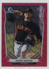 2014 Bowman Chrome Prospects Pink Wave Refractor 2/65 Chris Heston #BCP75 0b0